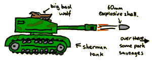 The wolf has a tank!